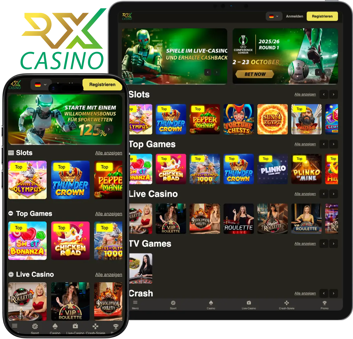 RX Casino mobile App